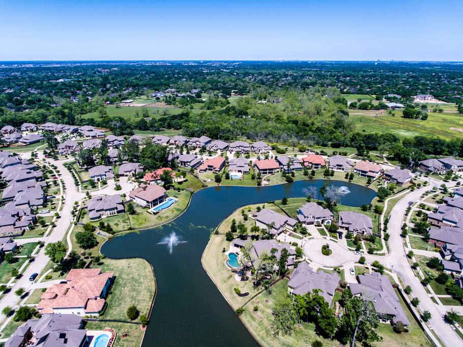 the lake in our back yard-View from Air