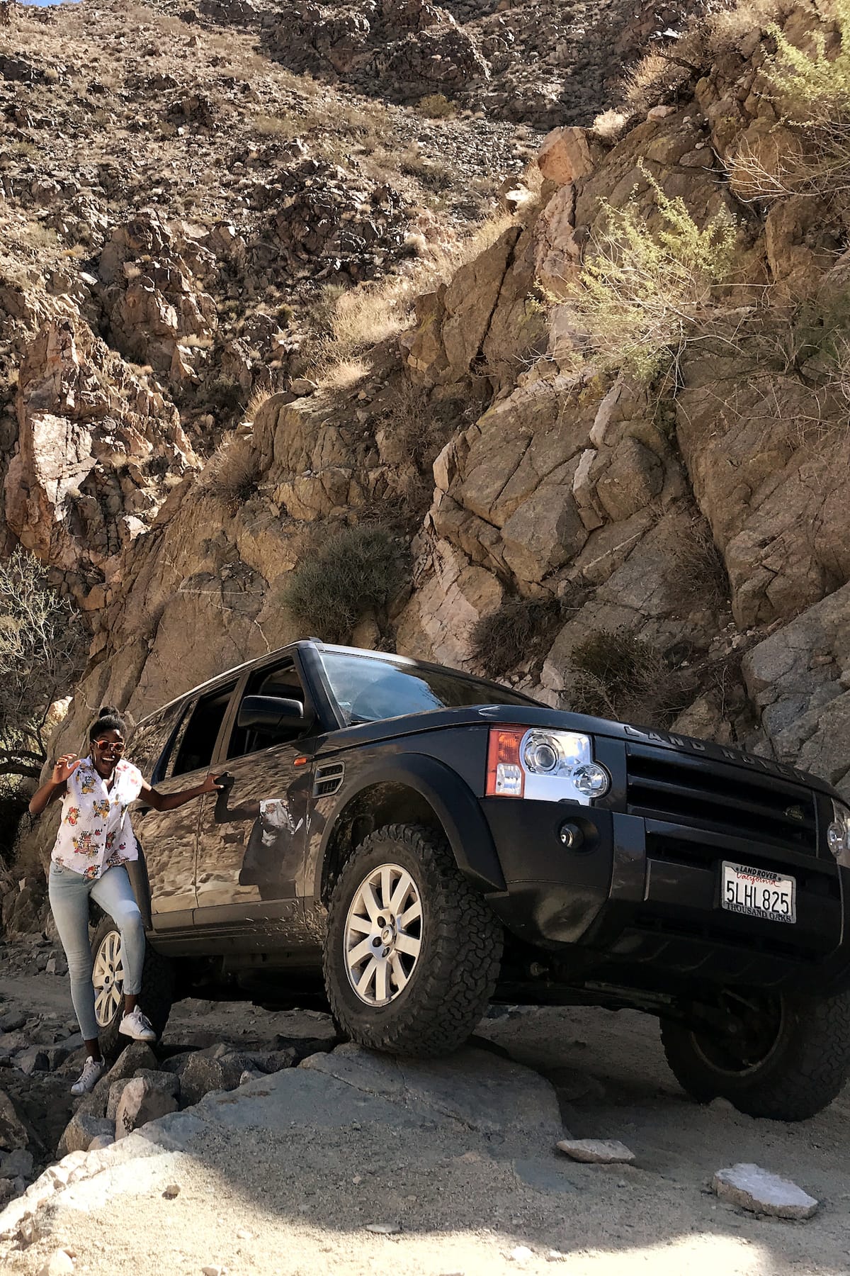 Land Rover on rocks