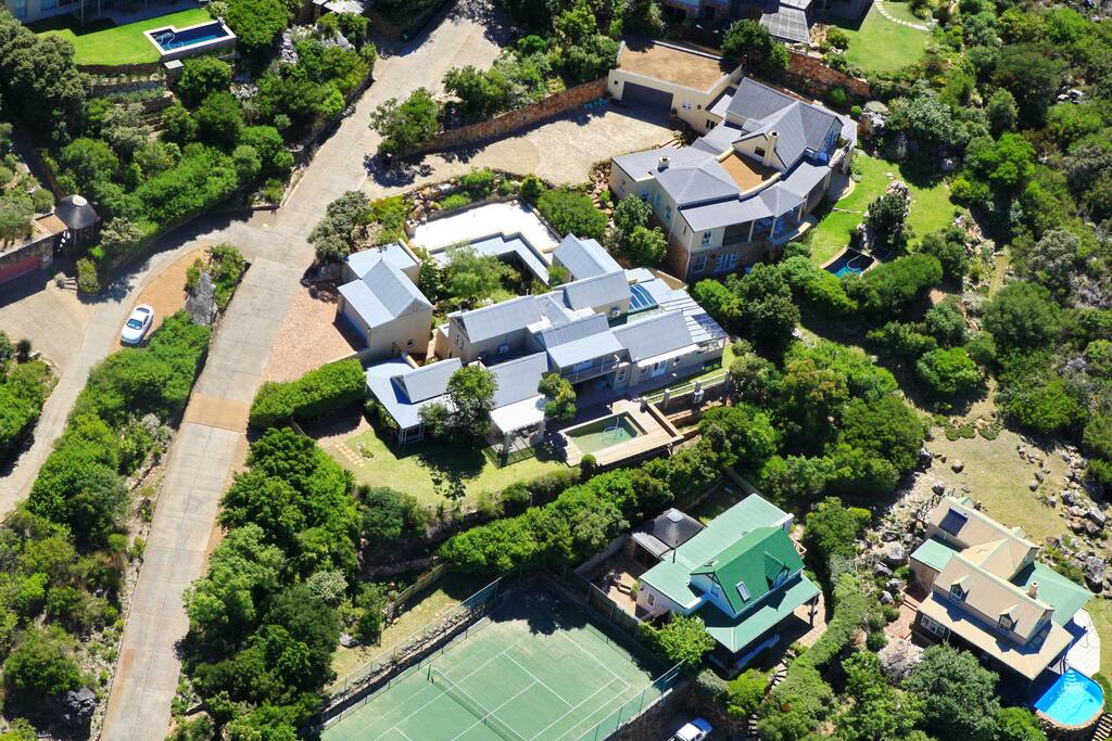 Aerial view of the villa