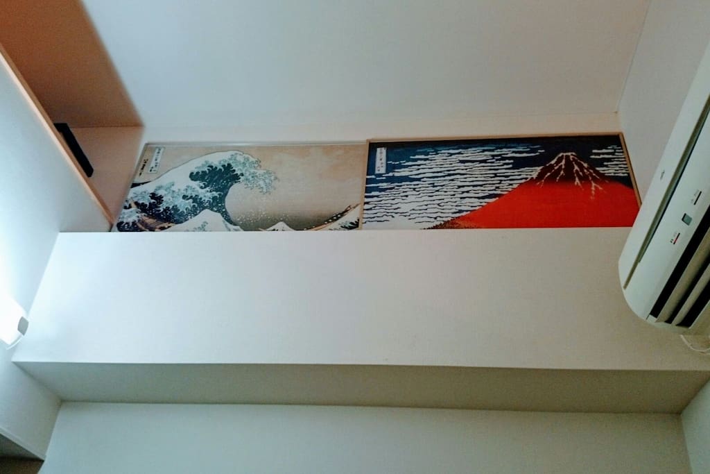 Hokusai's picture on the loft.