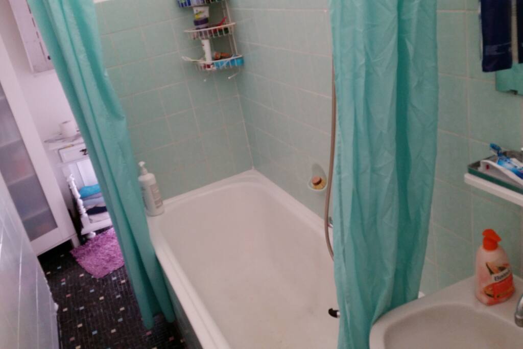 The bathroom.