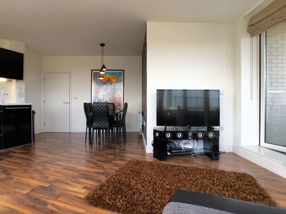 Living area with 50" TV