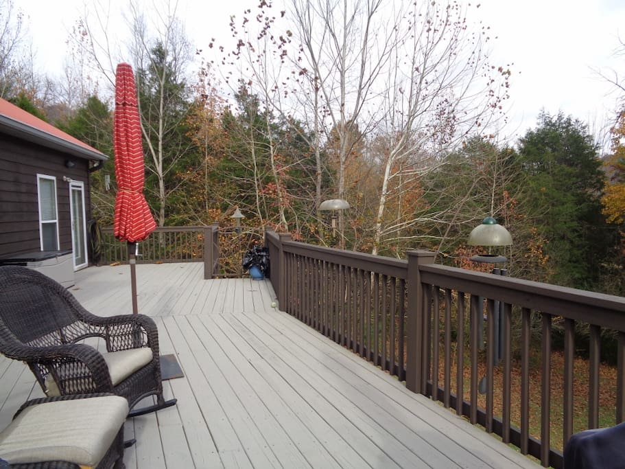 Back deck with your private entrance