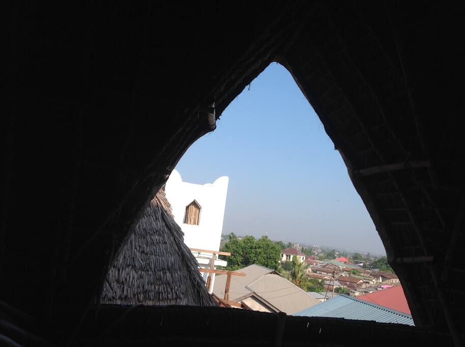 Thatched Coconut Palm Roofs to make keep you cool and know you are in AFRICA