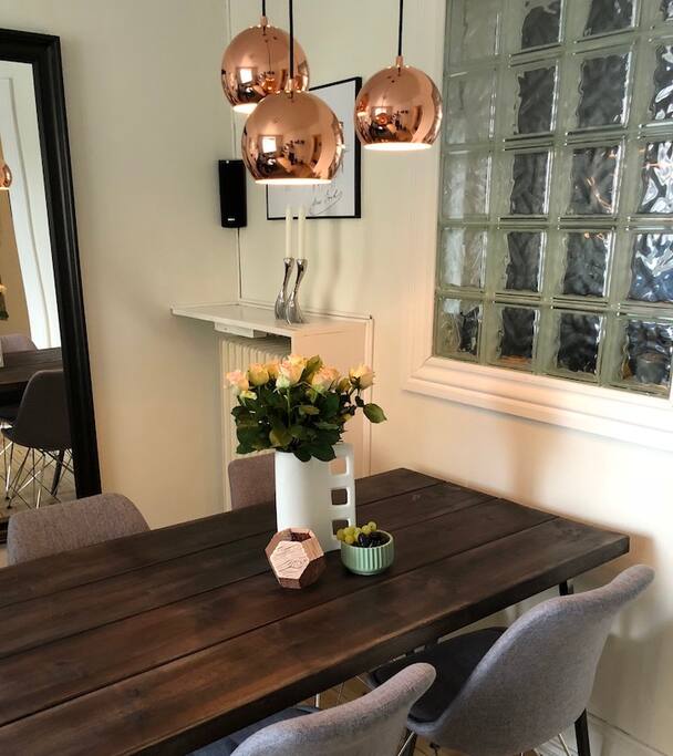 Dining table in living room