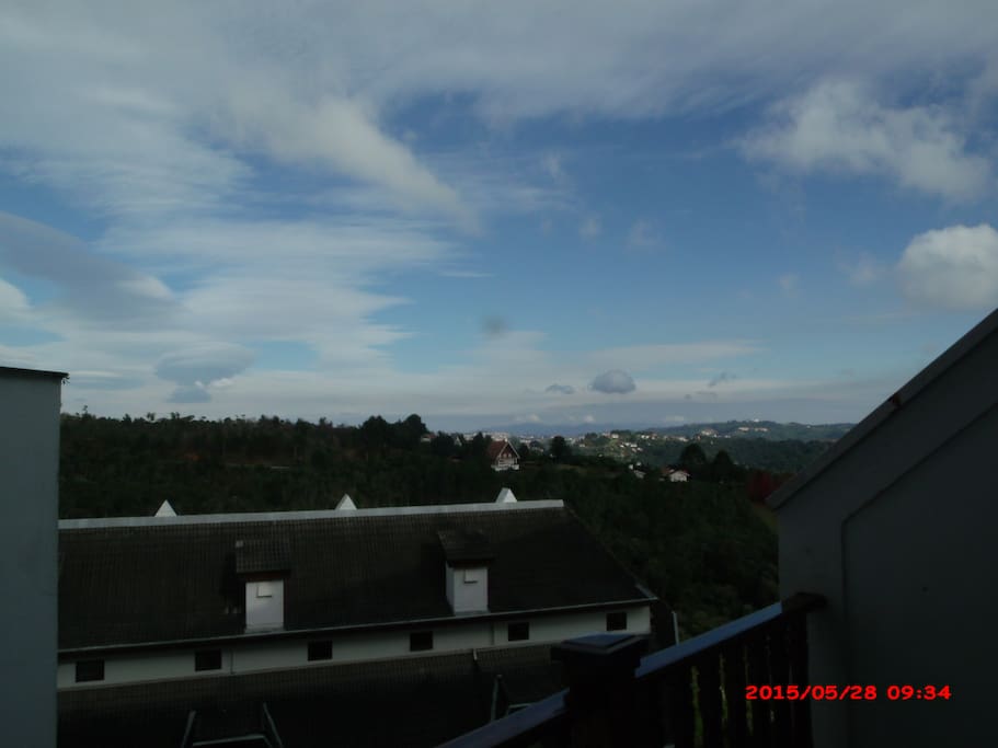 Vista do terraço do apartamento.