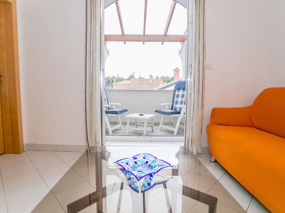 Living room with balcony