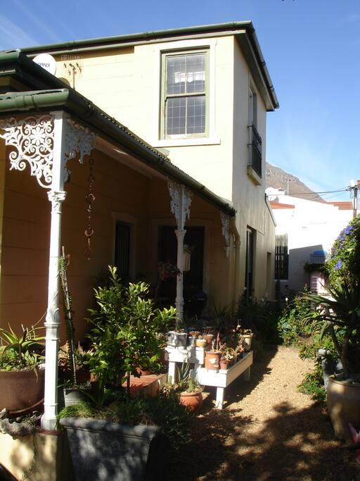 View down the side of the house