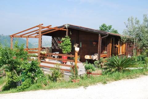 Family wood bungalow with veranda