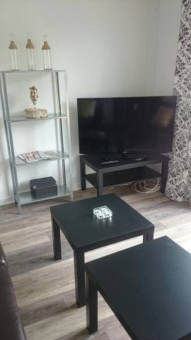 Salon avec coin télé câblée