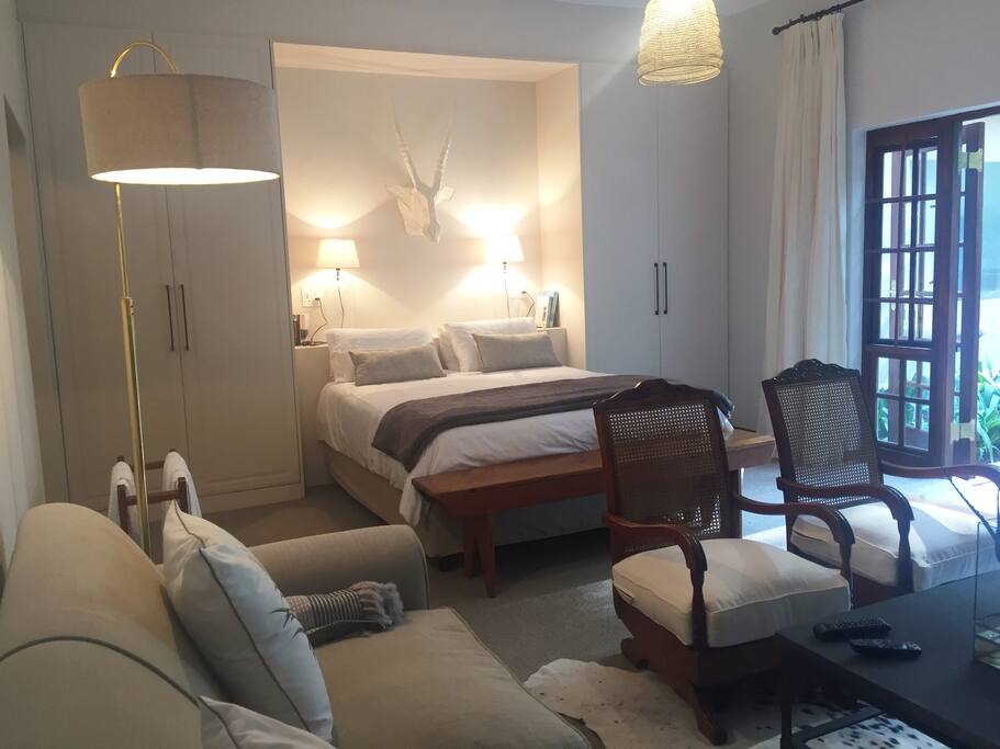 View from lounge corner looking onto bed