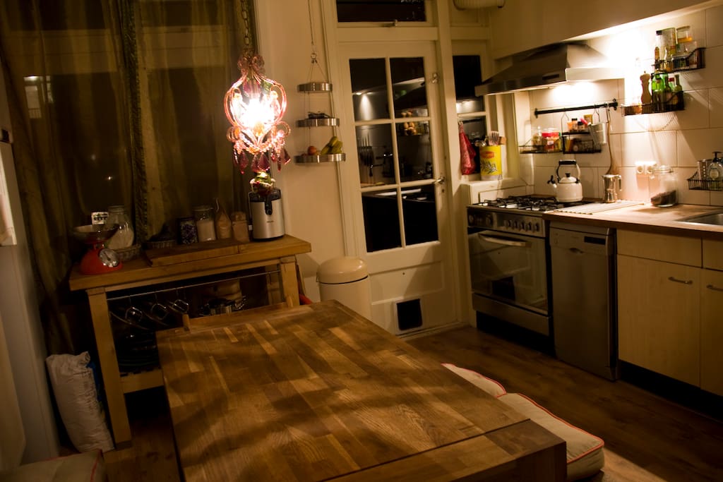 Cozy kitchen with dishwasher and gas stove.