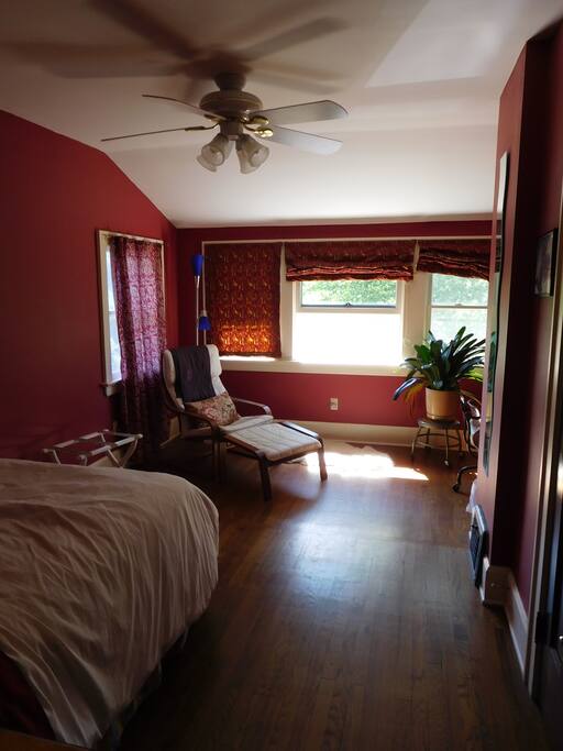 2nd floor bedroom with lots of light