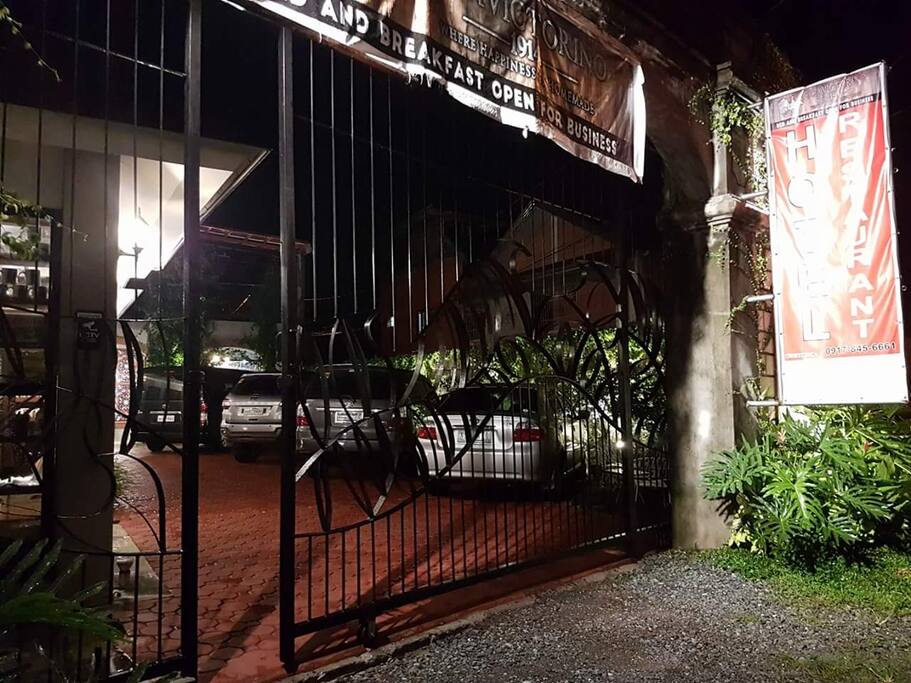 Parking space in front of rooms and our restaurant