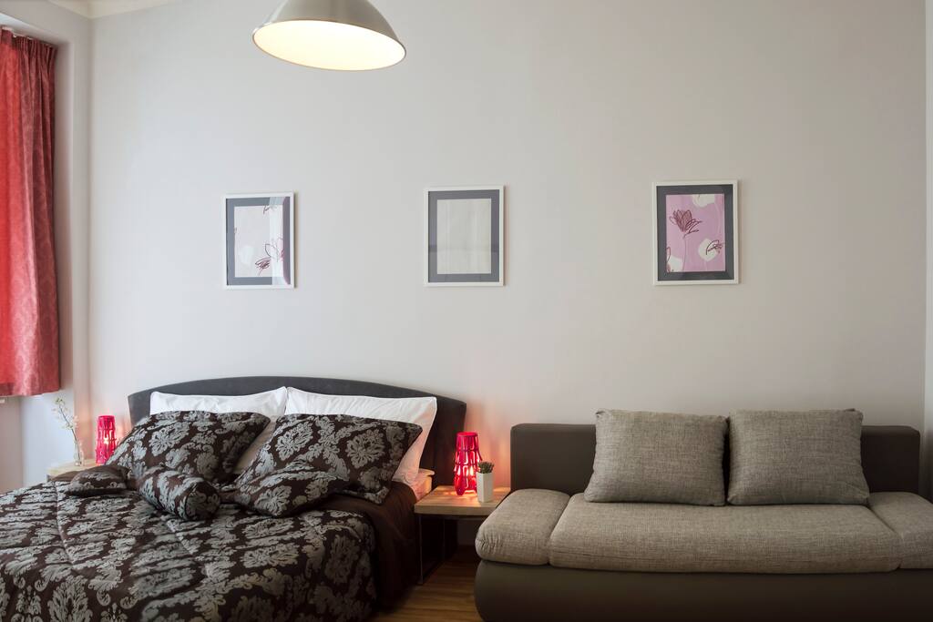 Bedroom №1: with king-size bed for two person and foldout sofa for two person and single bed for one person.