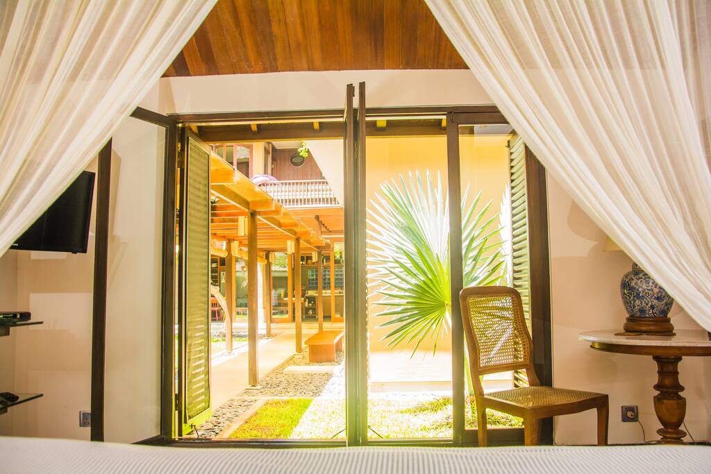 Looking out onto the front gardens.