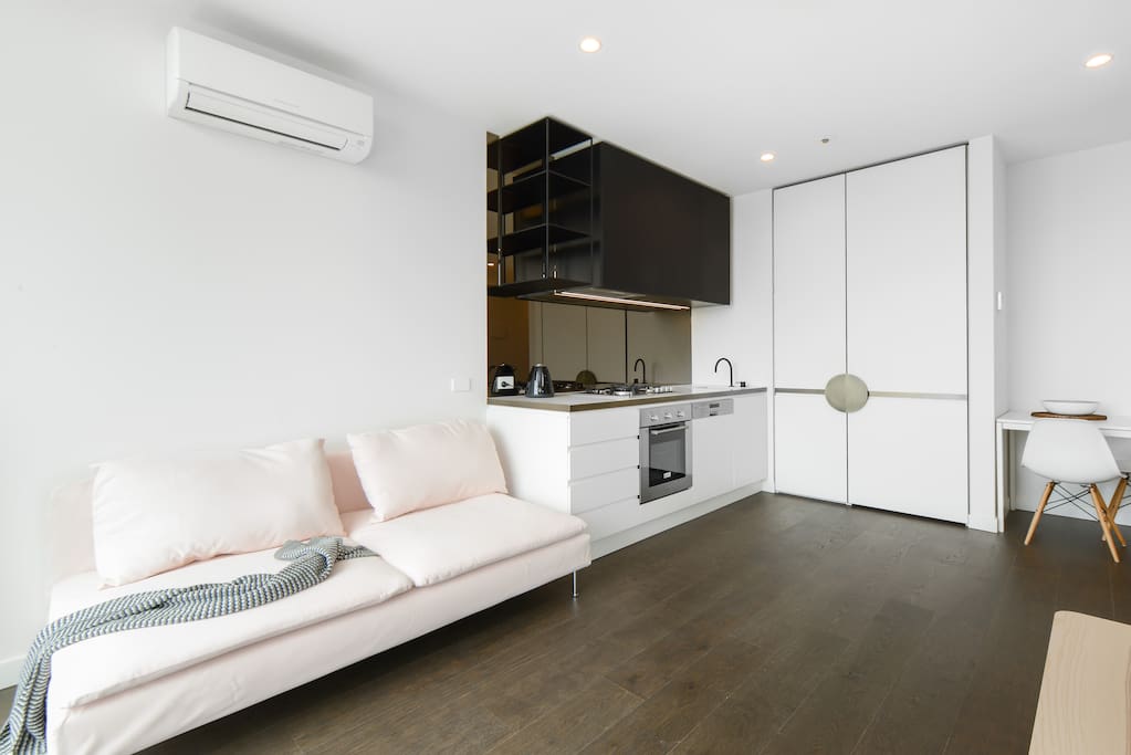 Open plan living and kitchen
