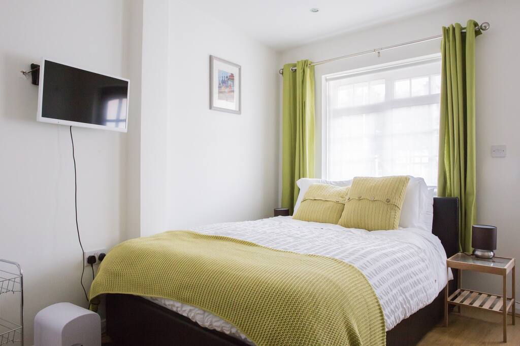 Swivel the TV/DVD player to watch from the sofa or from the comfort of your bed. There is also a selection of DVDs in the annex for you to enjoy, lots of all time good movies!