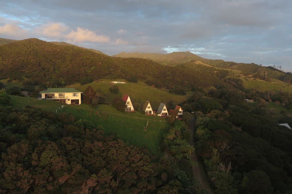 The Coromandel hills above the chalets