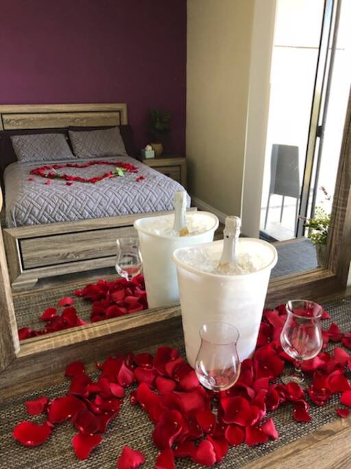 This is an example of our romance package and is not included in our room rate. Please message us or see "The Space" area for more information and pricing.