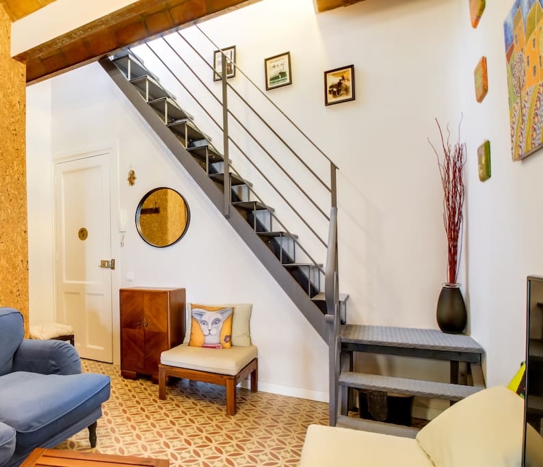 Living room area with access to the terrace