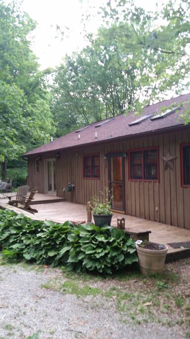 Back deck for relaxation.