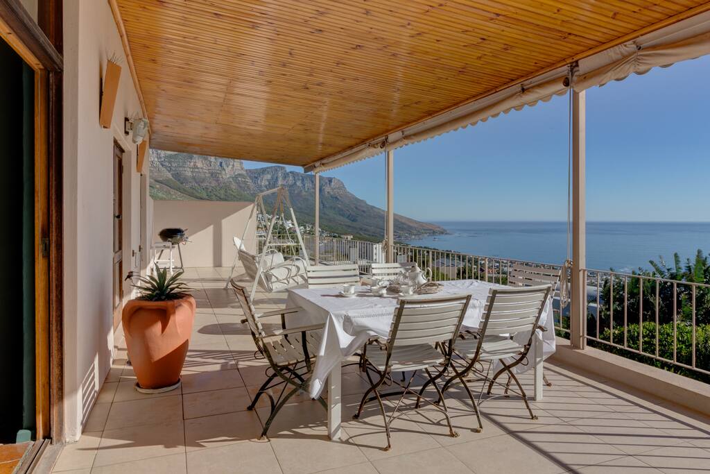 The expansive balcony with panoramic views