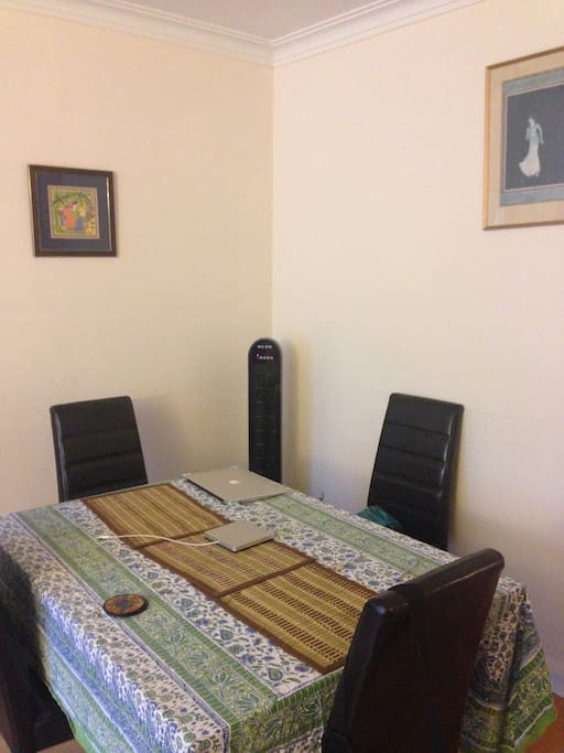 Dining area in the living room