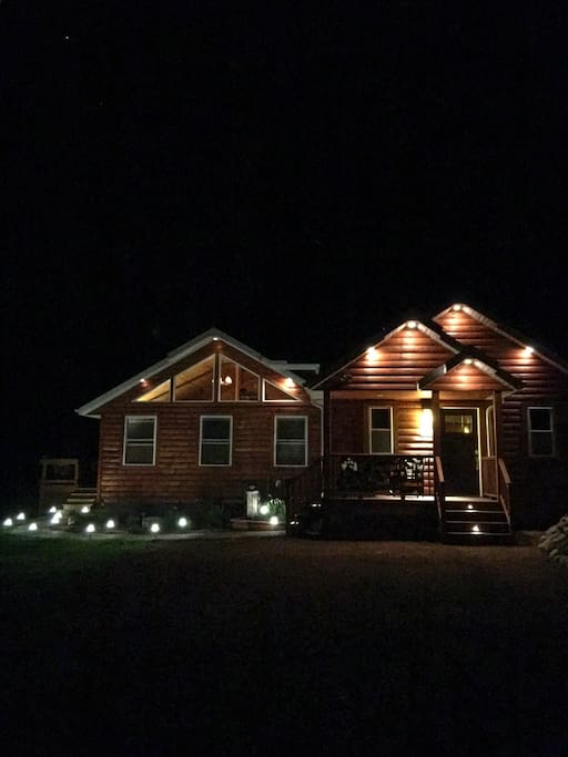 We brought a lot of lighting into our decorating theme to provide a warm and cozy atmosphere. Plus, most lights are all on dimmers, which provides the opportunity to be outside at nighttime with plenty of light, or with low light-whichever you prefer.