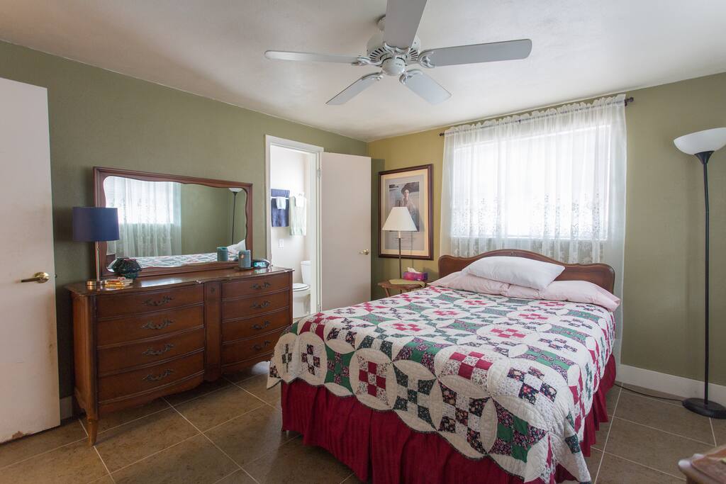 This room now has a chair and a queen bed. No dresser. It has been remodeled