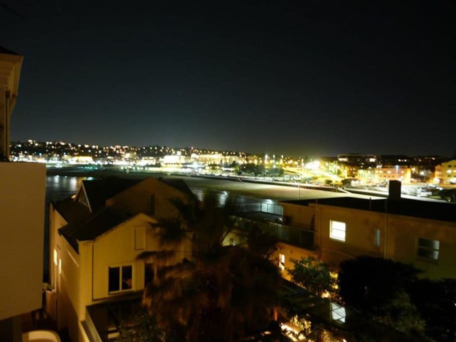 View from balcony at night