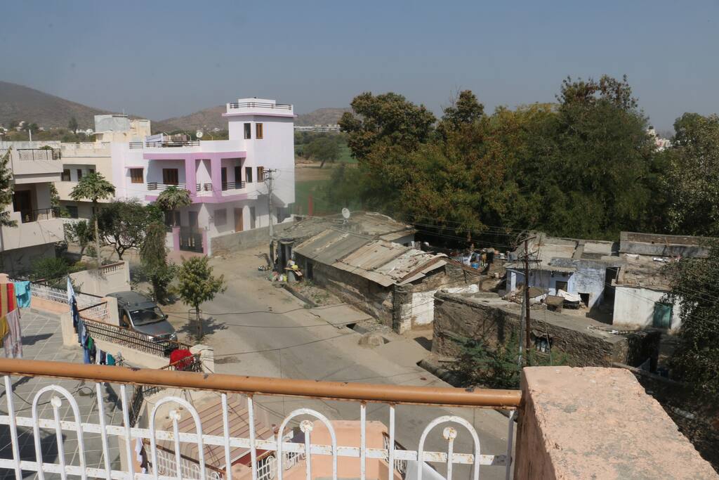 There is a rooftop terrace with lovely views of the surrounding area and mountains