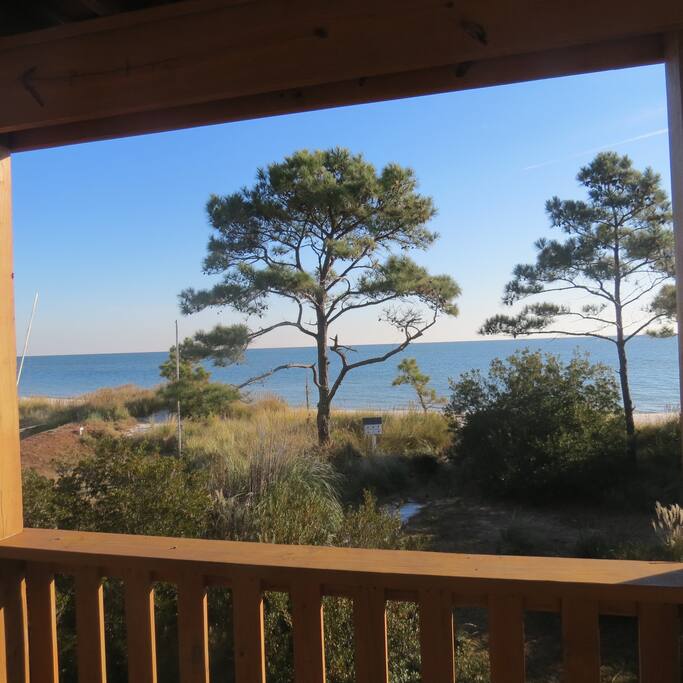 View from lower deck. Beach is steps away!