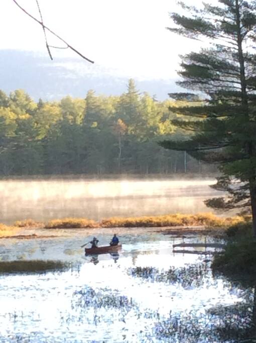 Kayaking & canoeing on our
pond