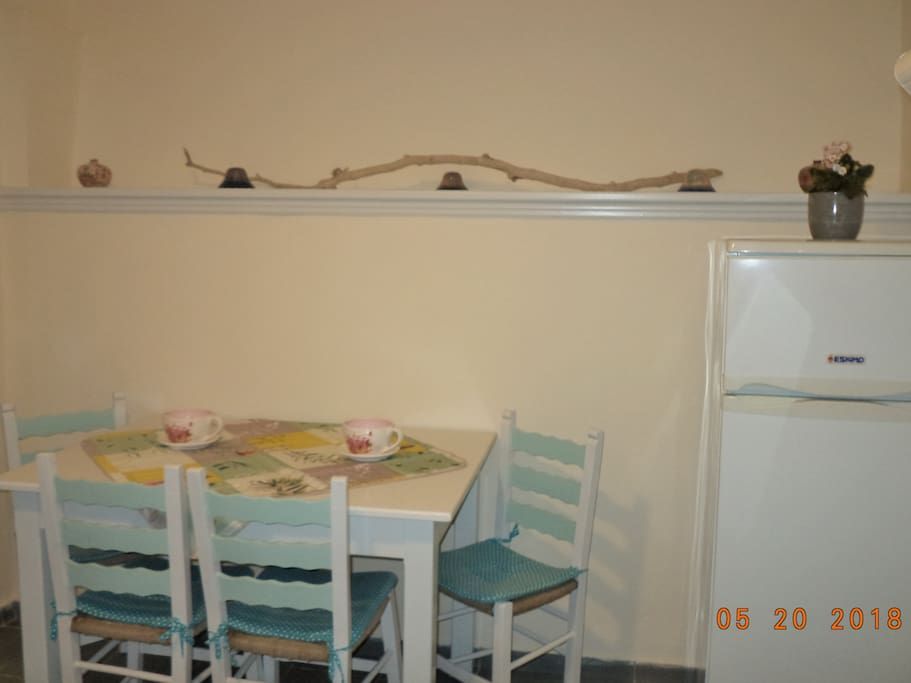 the kitchen of the apartment