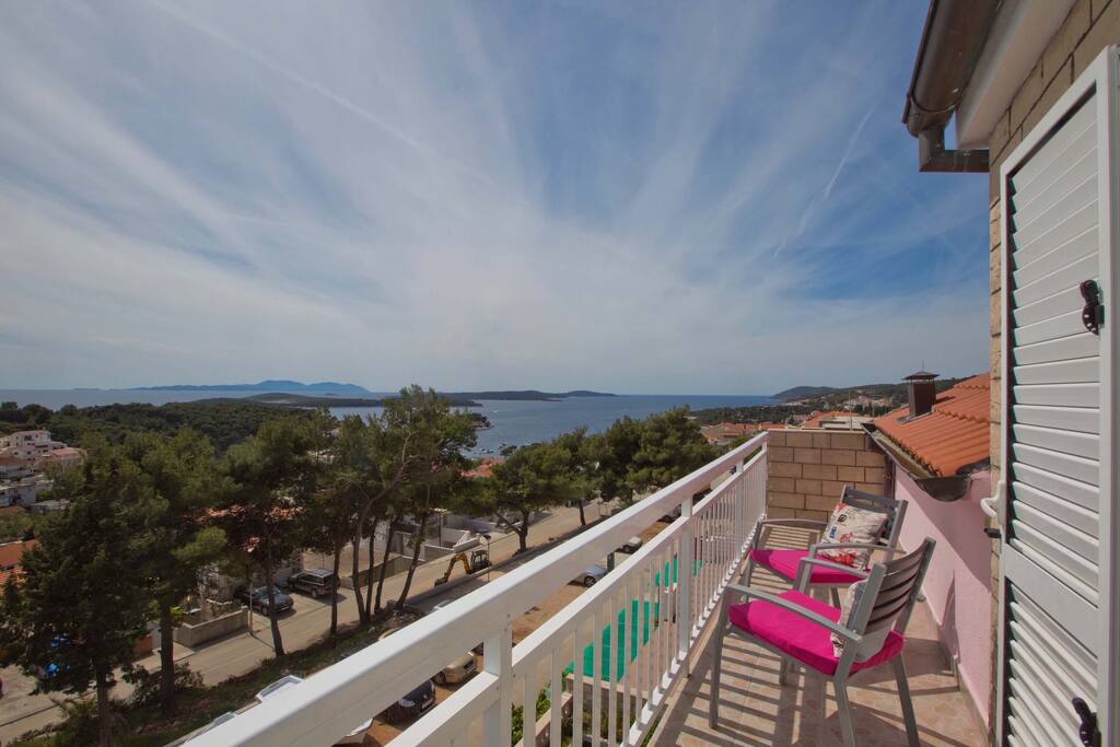 Private balcony overlooking the sea