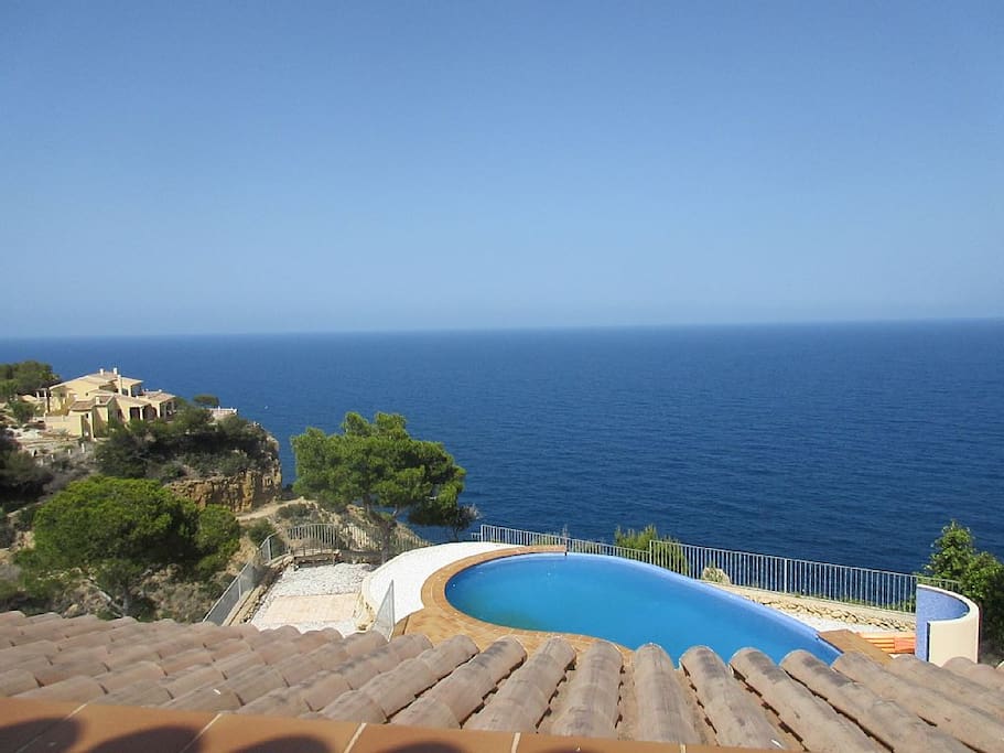 Roof top views of Mediterranean Ocean