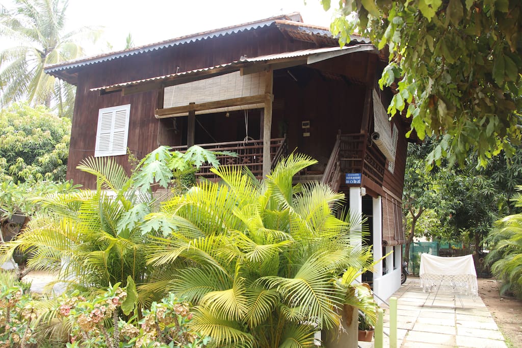 Traditional wooden Khmer house