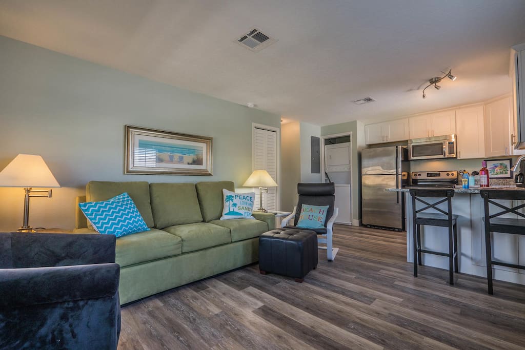 Open living area with kitchen