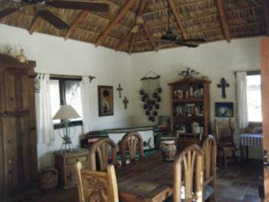 The main room , kitchen living area