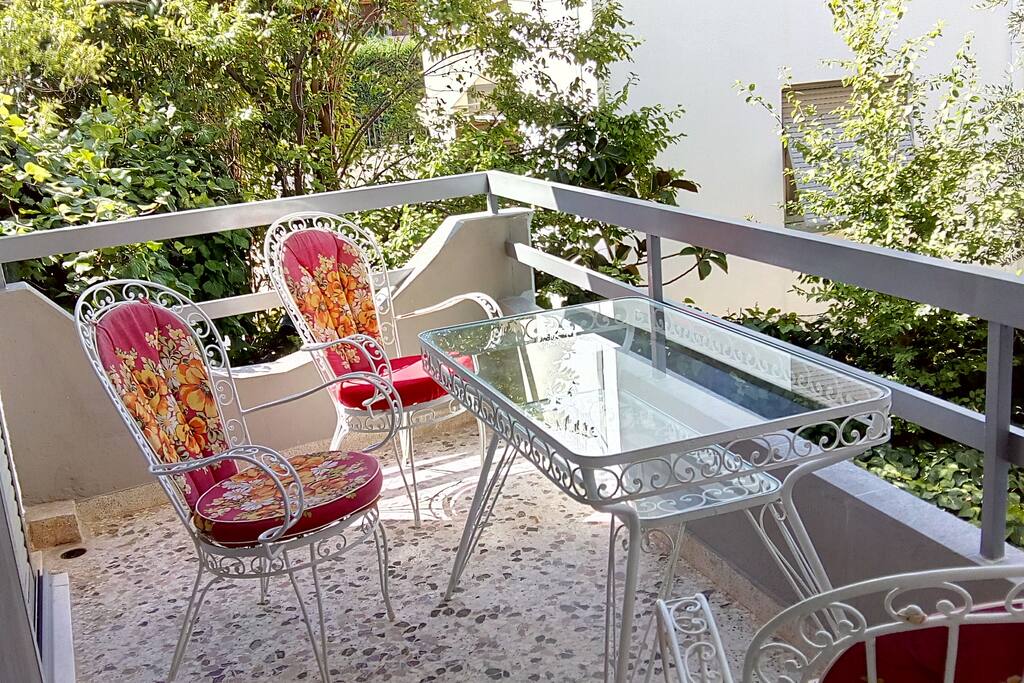 Living room balcony with garden view