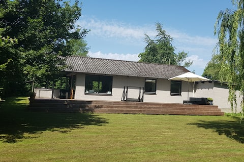 Spodsbjerg. House with a wonderful wooden deck