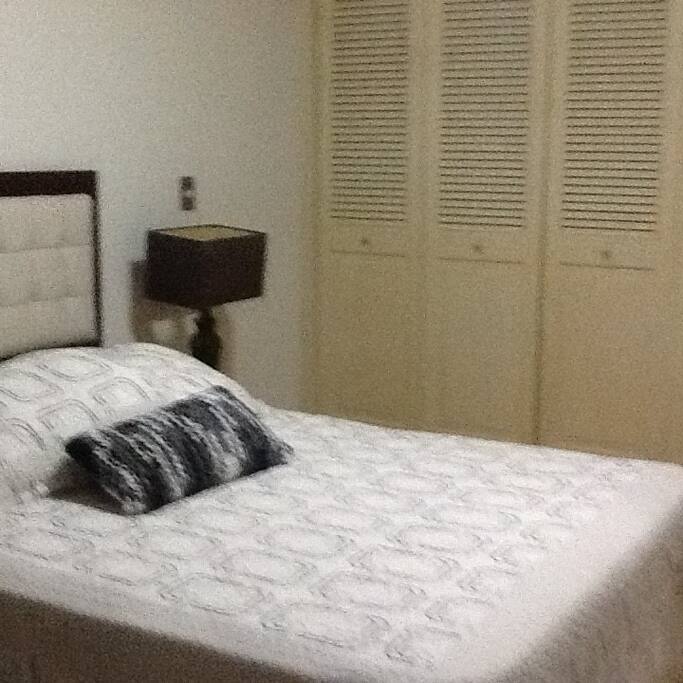 Double bed with closet