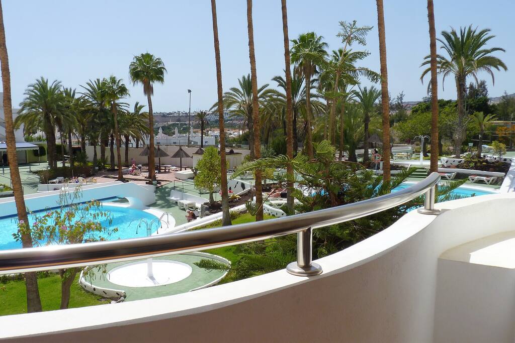 swimming pool's view from the balcony