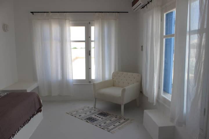 Bedroom 2
nice, right on the terrace 
Shutters and storage