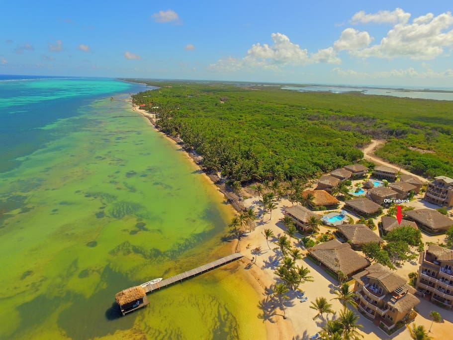 A view of Sapphire Beach Resort from the air.