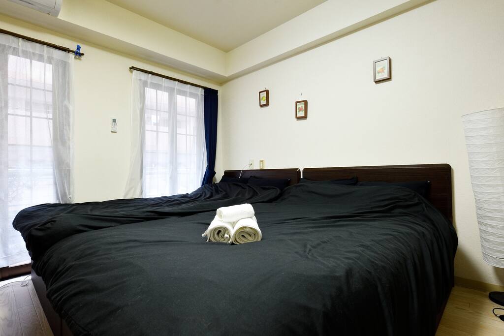 Two spacious semi double beds.