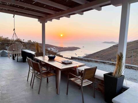 Stunning Minimal Cycladic Villa- Merichas view