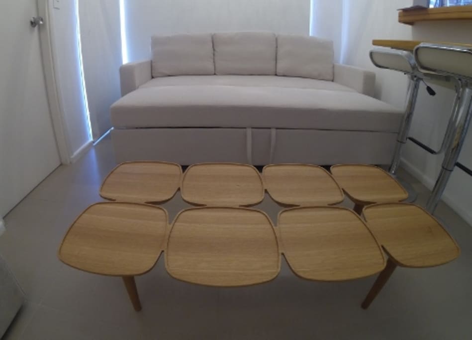 Modern decorated sofa bed living room