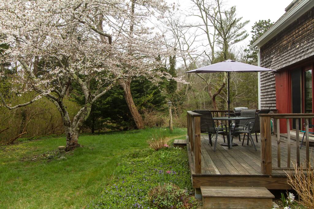 Winterwood has two decks where guests can relax and enjoy the outdoors.